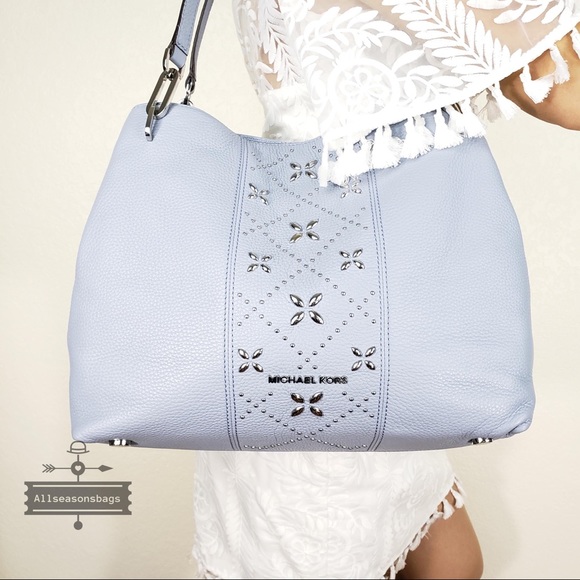 Michael Kors Handbags - NWT Michael Kors Large Leighton Shoulder Tote Blue